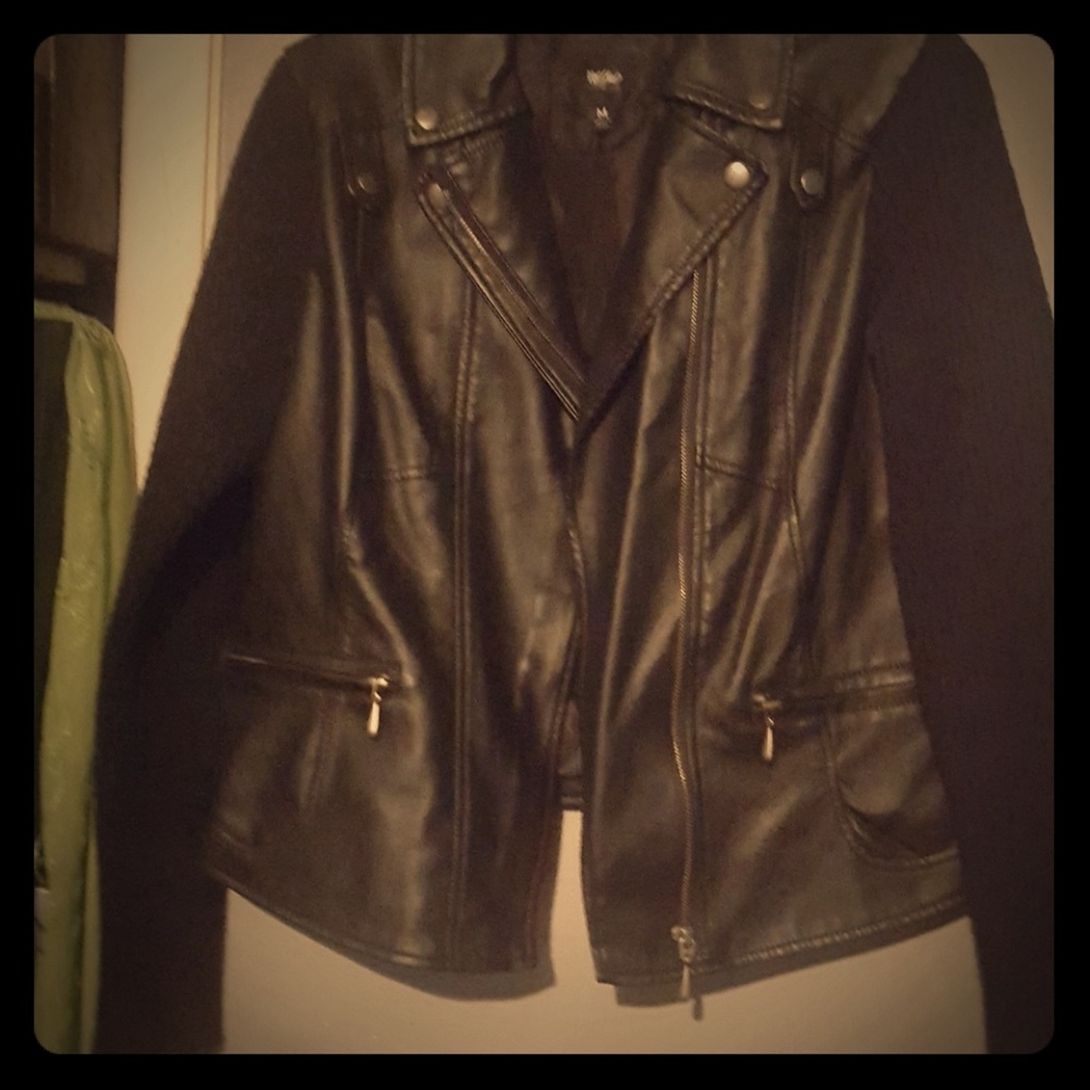 Mossimo biker jacket with sweater sleeves